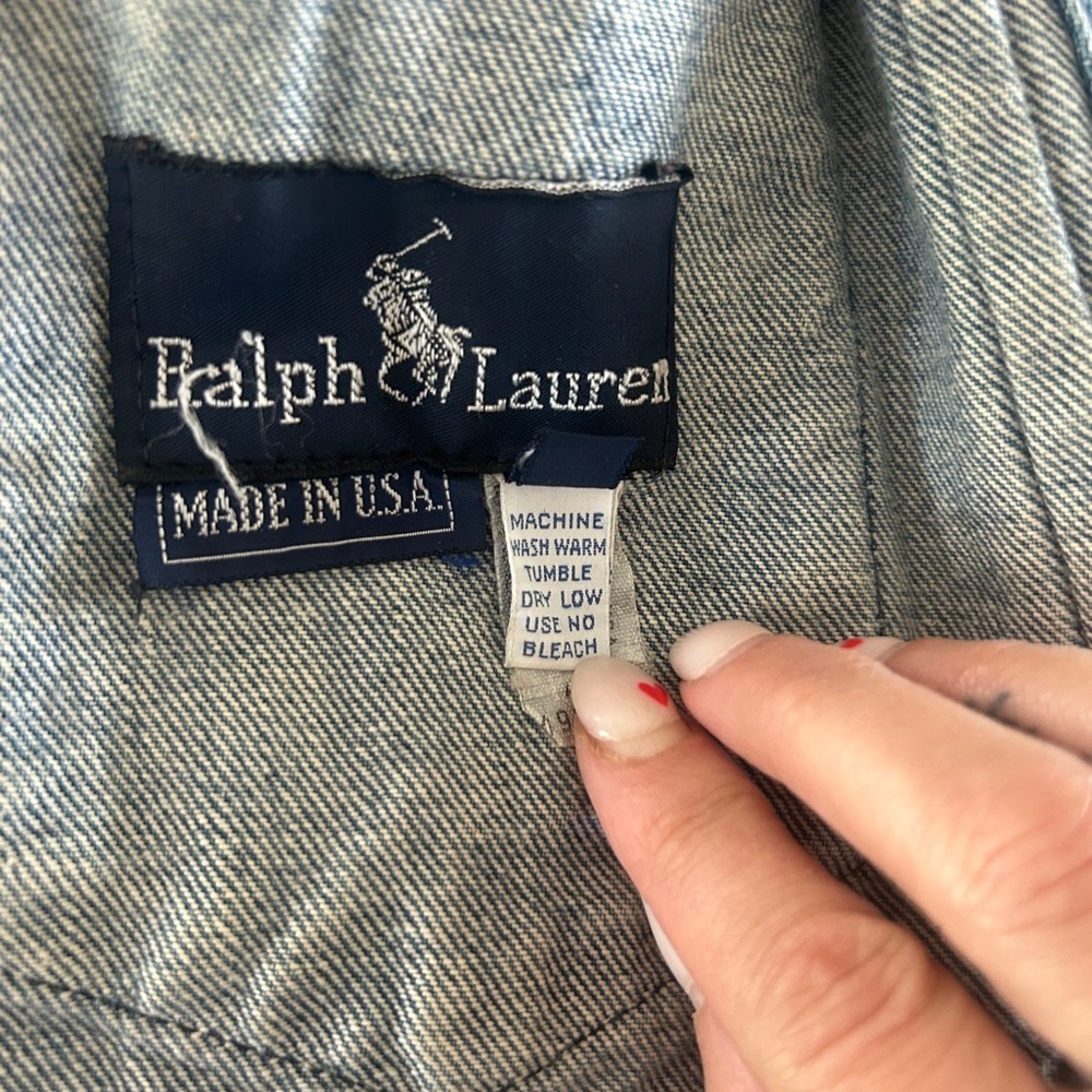 Vintage Polo Western Ralph Lauren Denim Jacket Corduroy Collar USA - Picture 11 of 15